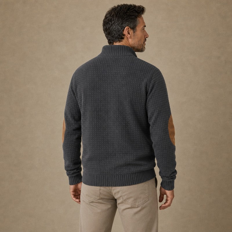 Men's Waffle Patchwork Sweatshirt