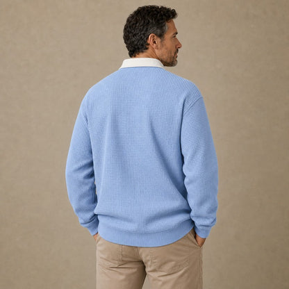 Cozy Waffle Quarter-Zip Polo Shirts