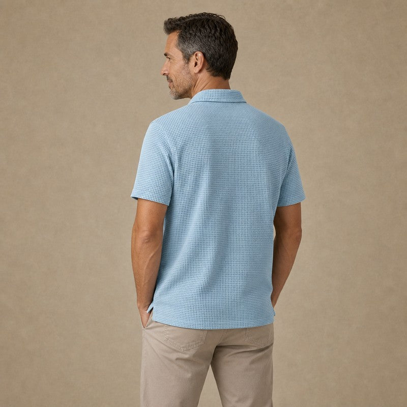 Men's Colorblock Waffle Polo Shirt