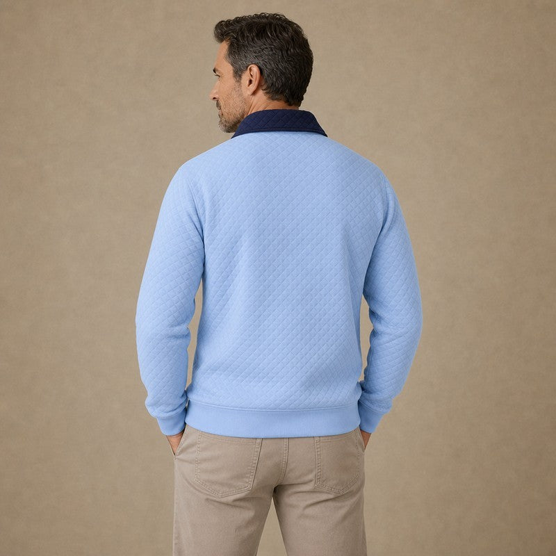 Colorblock Waffle Quarter-Zip Sweatshirt