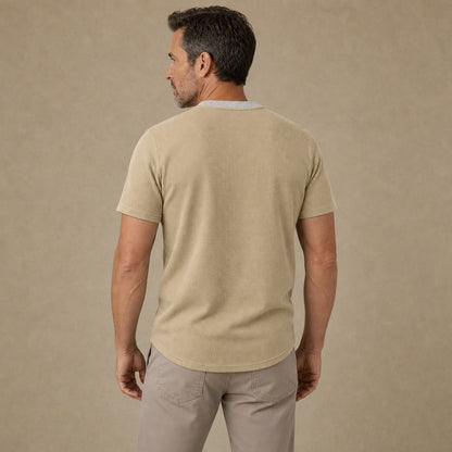 Men's Colorblock Waffle Henley T-Shirt