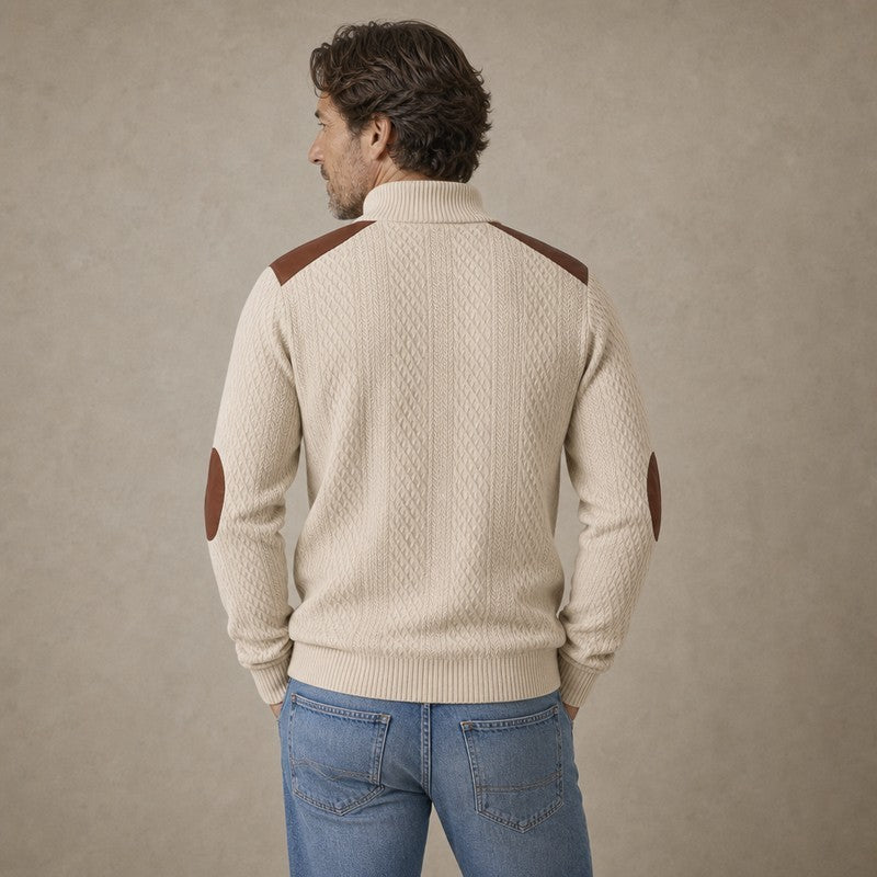 Patchwork Jacquard Textured Sweatshirt