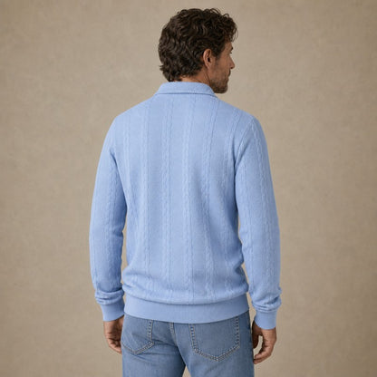Comfort Jacquard Quarter Zip Polo