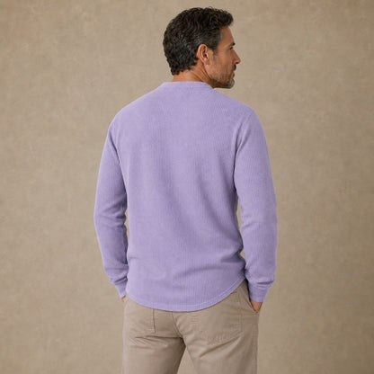 Soft Waffle Textured Button Henley