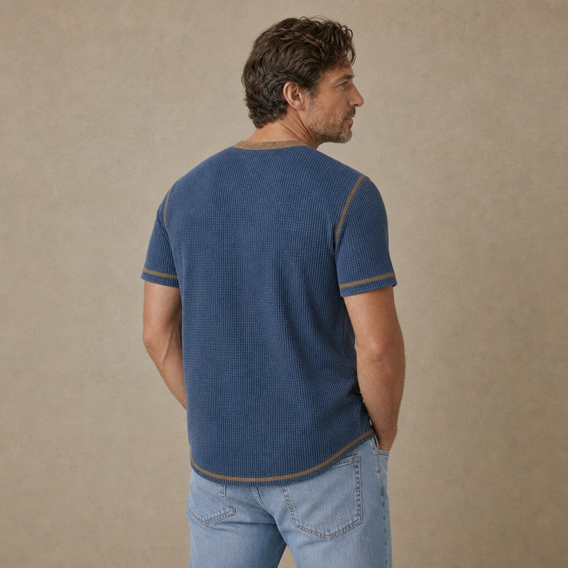Men's Waffle V-neck T-Shirt