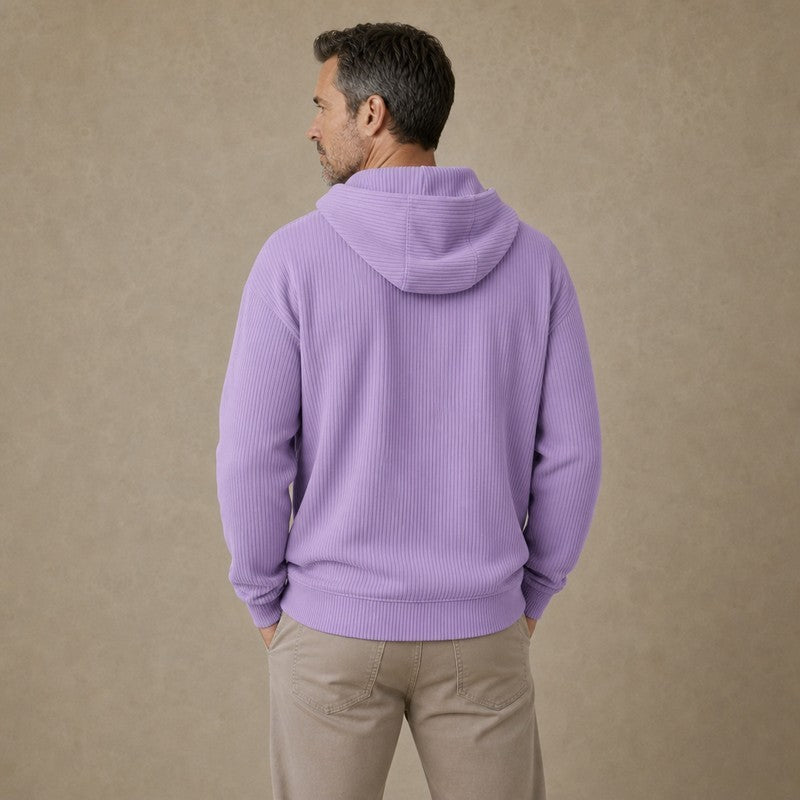 Soft Corduroy Quarter Zip Hoodie