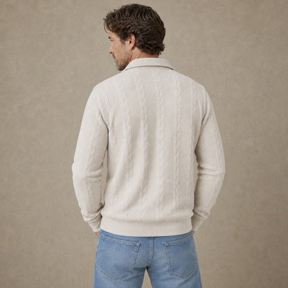 Men's Jacquard Soft Zipped Polo
