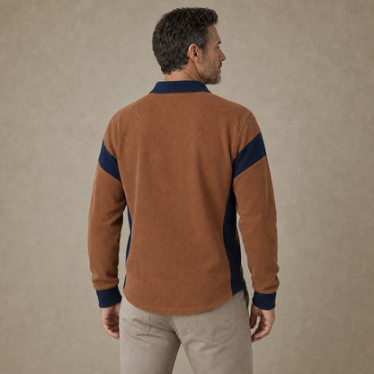 Classic Colorblock Corduroy Polo Shirt