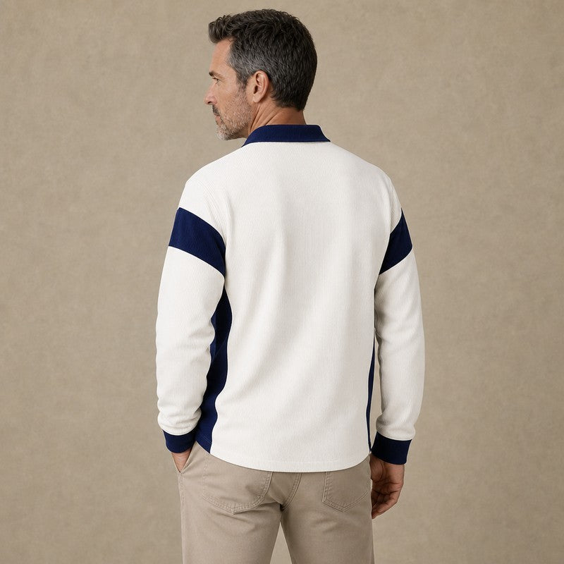 Colorblock Corduroy Polo Shirt