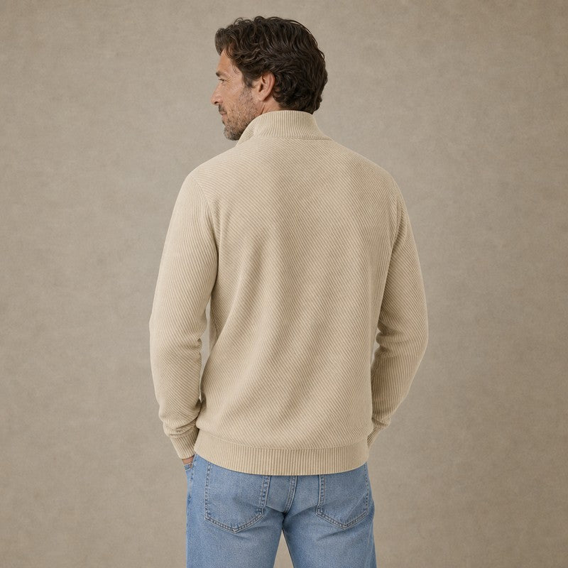 Jacquard Comfort Quarter Zip Sweatshirt