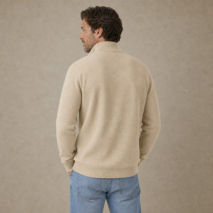 Jacquard Comfort Quarter Zip Sweatshirt