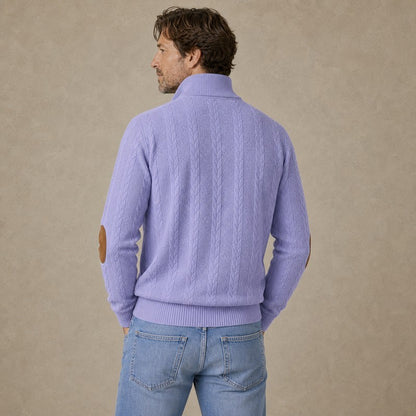 Jacquard Button Up Textured Sweatshirt