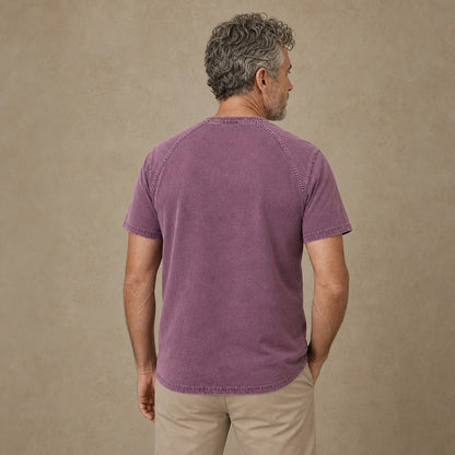 100% Cotton Washed Henley T-Shirt
