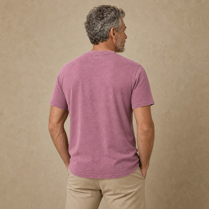 100% Cotton Vintage Washed Henley Shirt