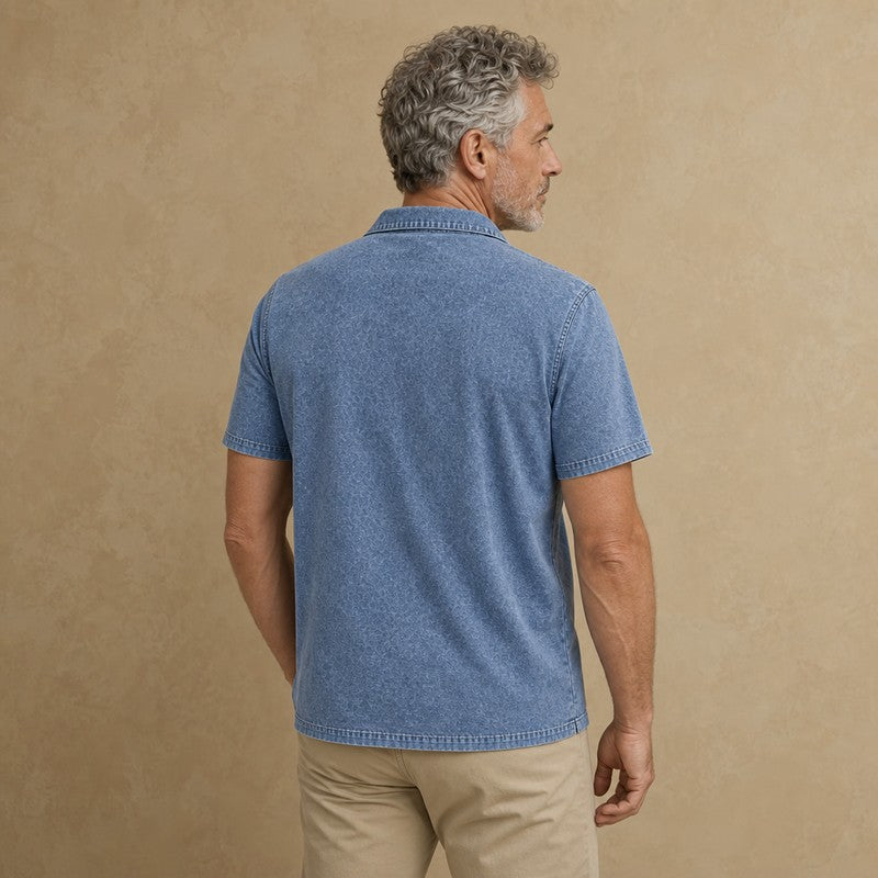2-Pack Broken-In Cotton Zip Up Henley Shirts