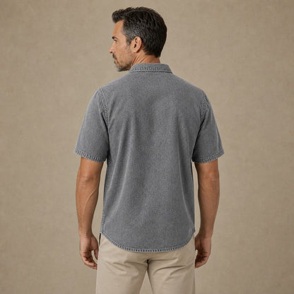 Vintage Feel Washed Cotton Work Shirt