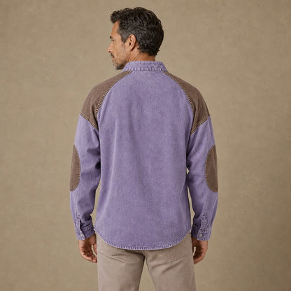 Colorblock Vintage 100% Cotton Henley Shirt