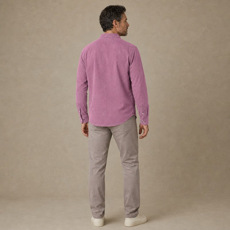Retro Washed 100% Cotton Henley T-Shirt