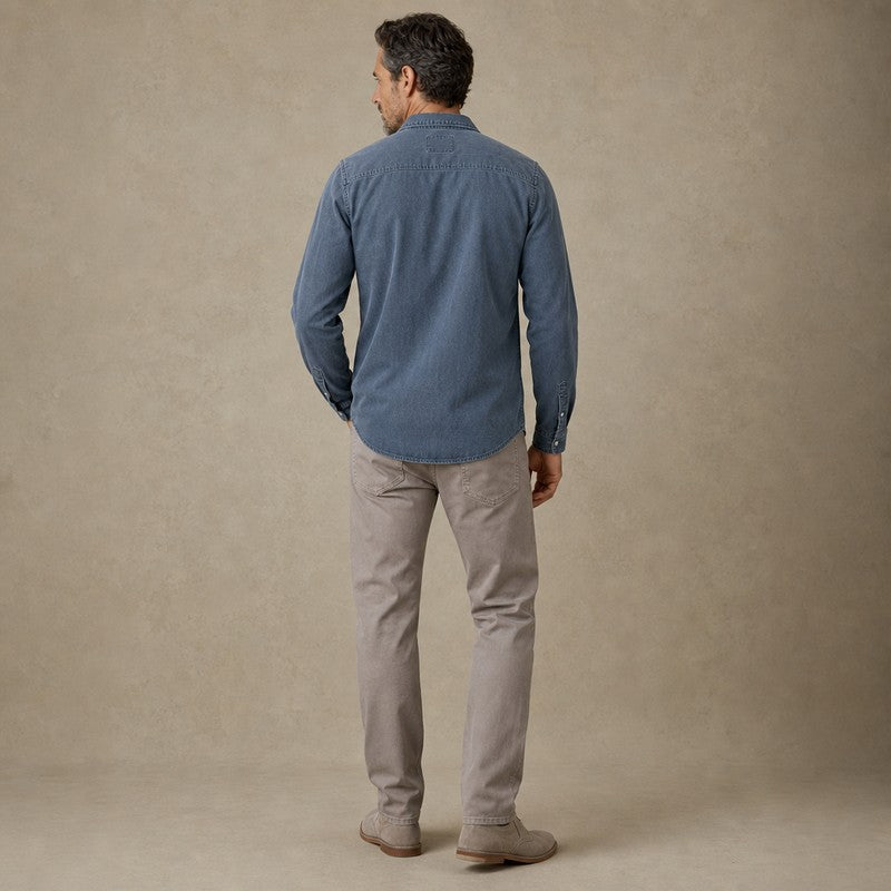 Broken-in 100% Cotton Henley Shirt