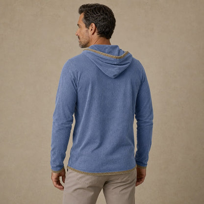 Vintage Colorblock 100% Cotton Hooded Pullover