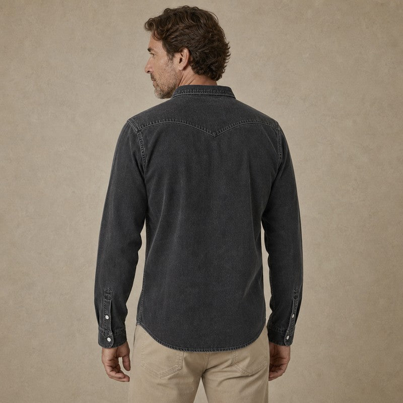 Washed Cotton Button Work Shirt
