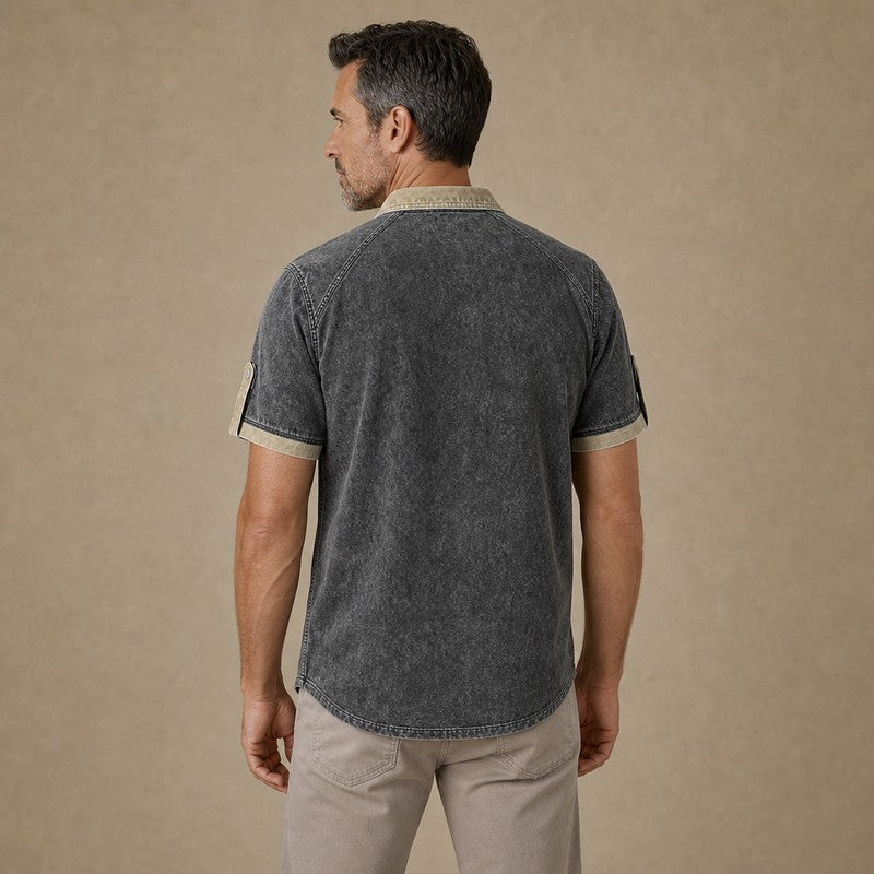 Colorblock Washed Cotton Shirt