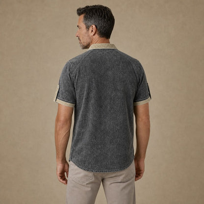 Colorblock Washed Cotton Shirt