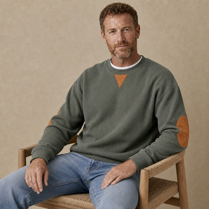 Colorblock Corduroy Crew Neck Sweatshirt