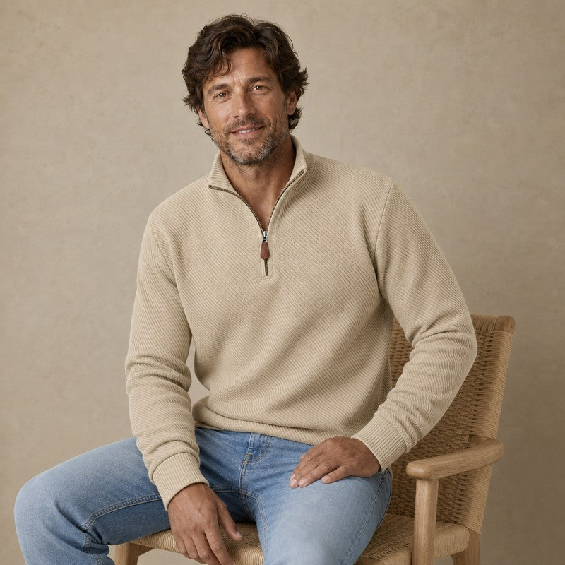 Jacquard Comfort Quarter Zip Sweatshirt