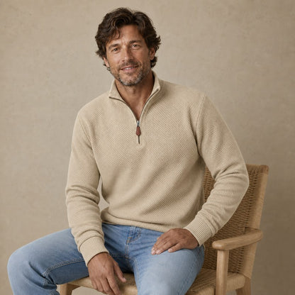 Jacquard Comfort Quarter Zip Sweatshirt