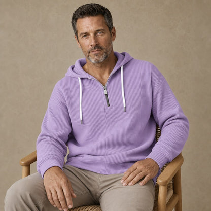 Soft Corduroy Quarter Zip Hoodie