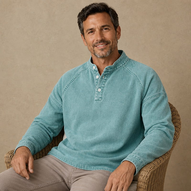Vintage 100% Cotton Henley Shirt