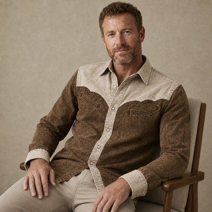 Vintage Washed Cotton Western Shirt