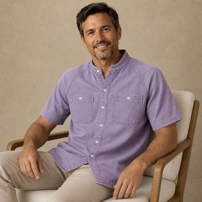 Vintage Washed Cotton Button Up Shirt