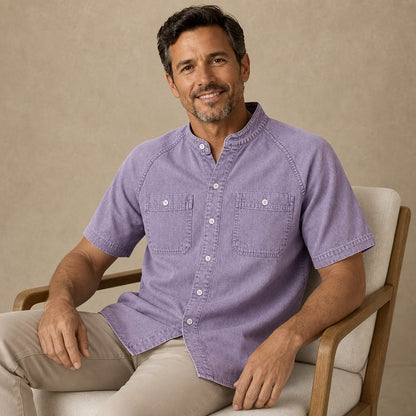 Vintage Washed Cotton Button Up Shirt