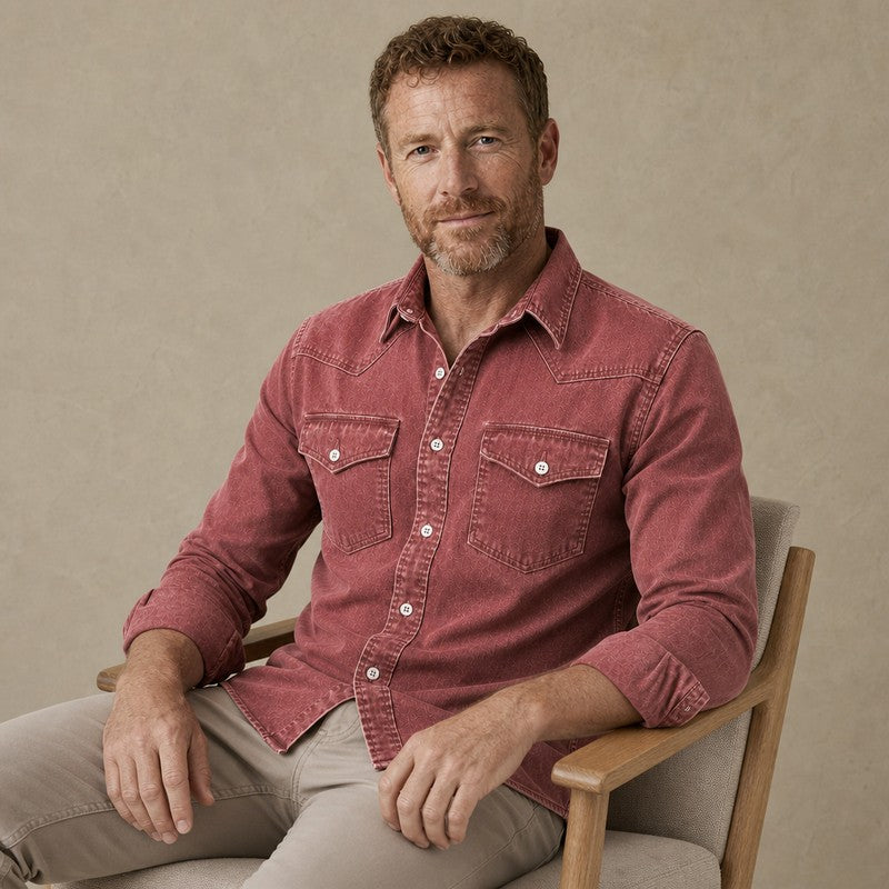 Washed Cotton Western Work Shirt