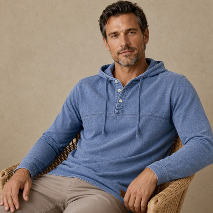 Vintage Washed Cotton Hooded Sweatshirt