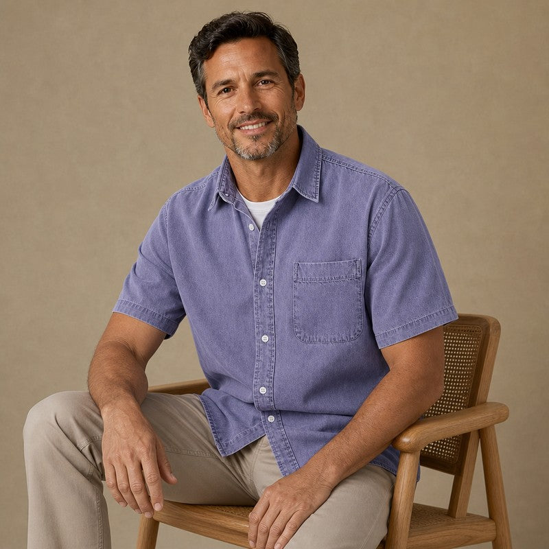 Soft Washed Cotton Pocketed Shirt