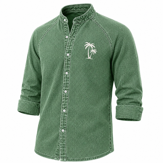 Broken-In Cotton Embroidered Denim Shirt