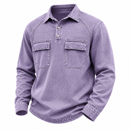 Vintage Washed Cotton Pocketed Polo