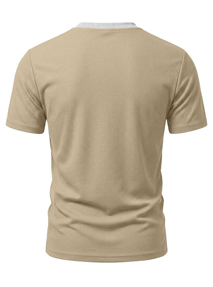 Men's Colorblock Waffle Henley T-Shirt