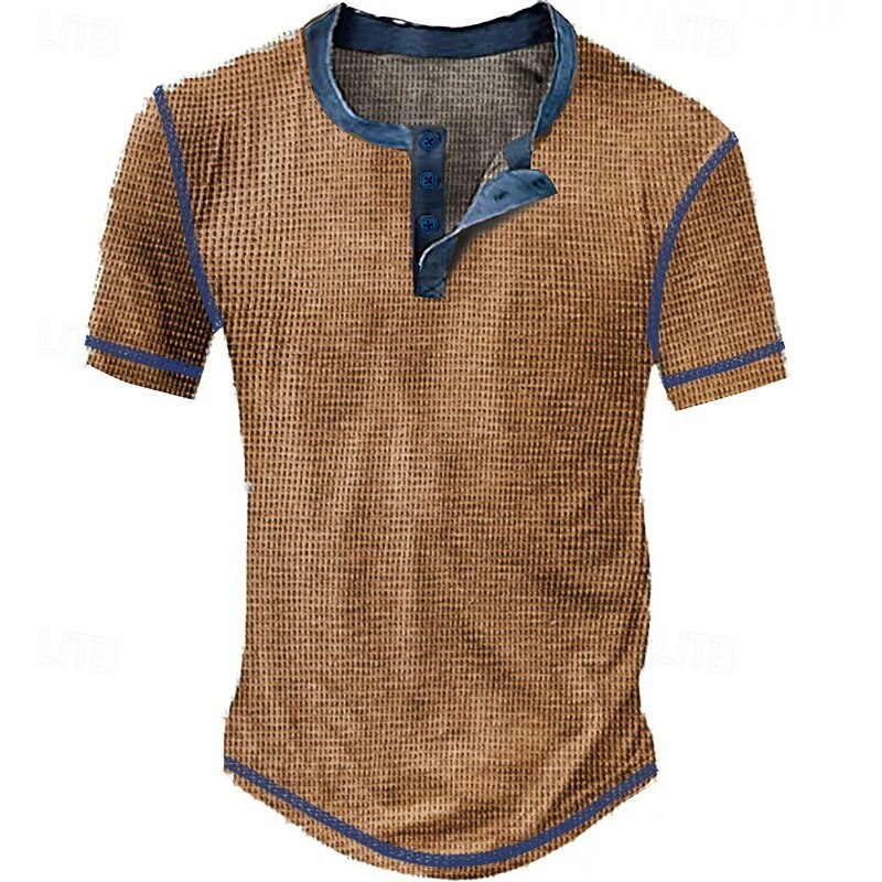 Men's Waffle V-neck T-Shirt