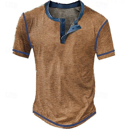 Men's Waffle V-neck T-Shirt