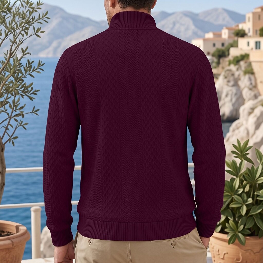 Men's Jacquard Everyday Zipper Sweatshirt