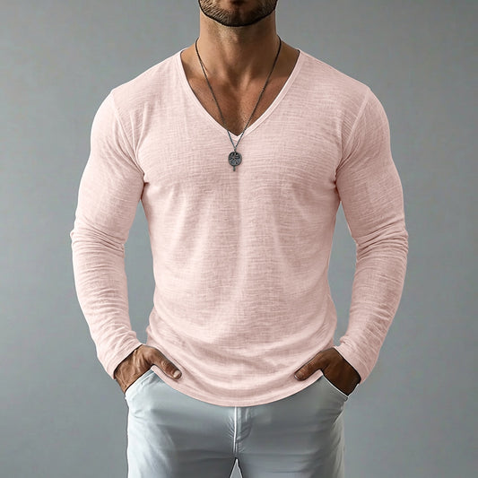 Lightweight Linen V-Neck Tee