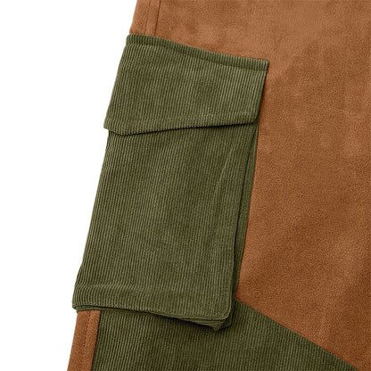 Pocketed Corduroy Cargo  Pants