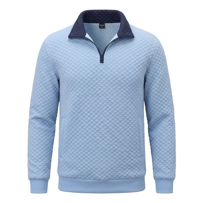 Colorblock Waffle Quarter-Zip Sweatshirt