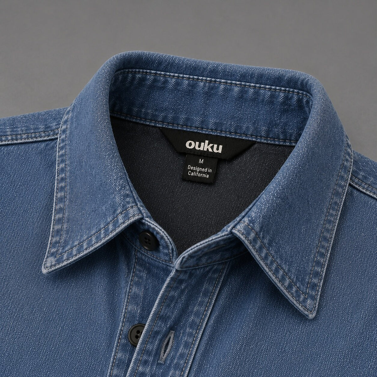 Relaxed Washed Cotton Button Up Shirt