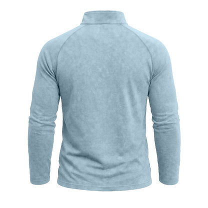 Relaxed Washed Cotton Henley Shirt