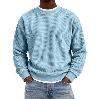 Classic Crewneck Waffle Sweatshirt Pullover